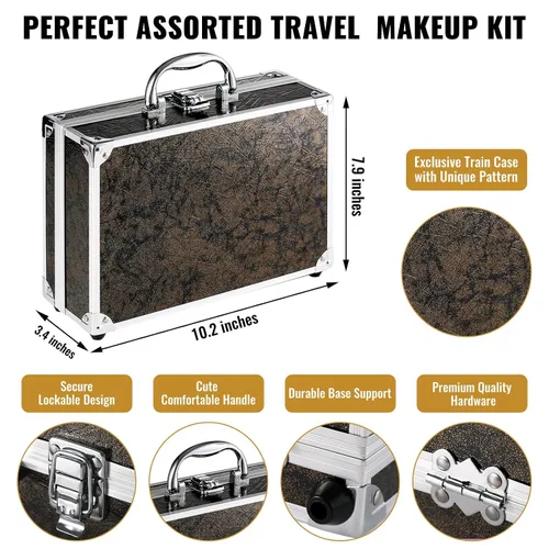 Miniatura 5 de Kit completo de maquillaje para adolescentes y mujeres, estuche de tren de belleza con juego de cosméticos de iniciación, caja de regalo de San