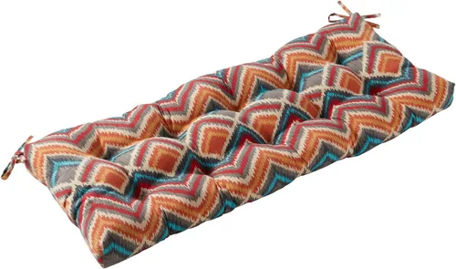 Miniatura 31 de Greendale Home Fashions Cojín de banco para exteriores de 51 pulgadas, Adobe Stripe