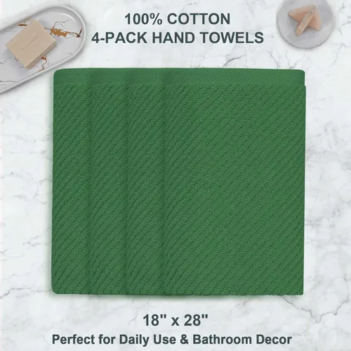 Miniatura 105 de VOOVA & MOVAS Toallas de mano blancas - 100% algodón Ligeras Gruesas Secado rápido Suaves Absorbentes, paquete de 4 piezas grandes de 18