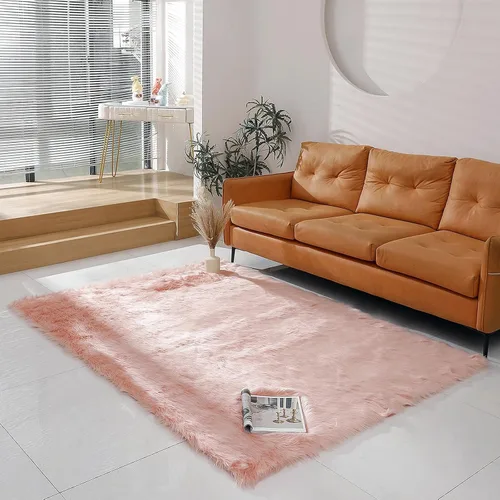 Miniatura 43 de linmopm Alfombra de piel sintética de pelo lanudo esponjoso negro de 2x6 pies para dormitorio, cabecera de la cama, suelo, sala de estar, cojín
