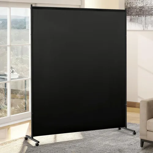Divisor de habitación/pantalla de privacidad de un solo panel con ruedas giratorias y frenos, partición elegante y versátil para el hogar, oficina,