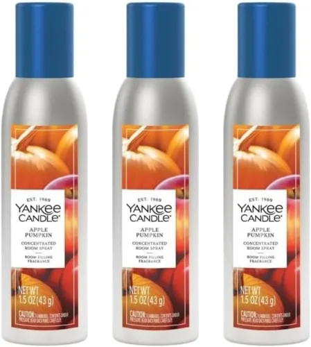 Yankee Candle Ambientador Concentrado en Aerosol para Habitaciones, Eliminador de Olores para el Hogar, Baño, Manzana y Calabaza, 1.5 Oz (Paquete de