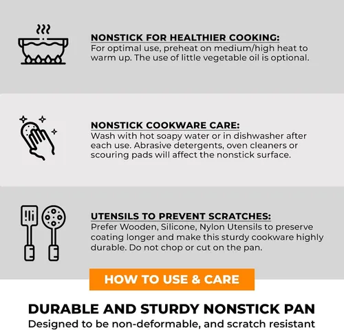 Miniatura 8 de BRA COOKWARE Efficient Pro - Sartén antiadherente Sartén de aluminio fundido de 8 pulgadas Sartén de revestimiento resistente a los arañazos