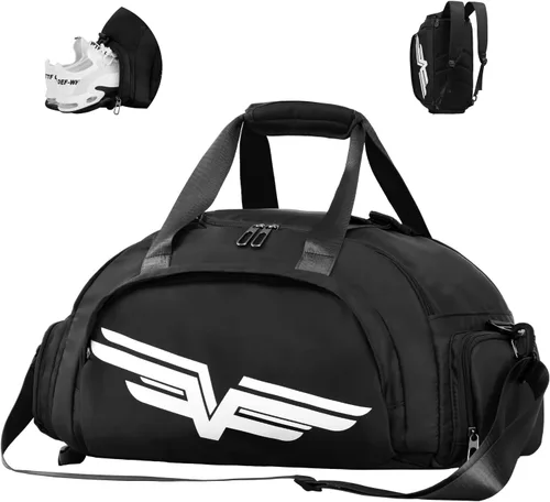 FIORETTO 30L Sports Gym Duffle Bag with Wet Pocket & Shoe Compartment, Water Repellent Weekender Hospital Overnight Bag for Women, Sports Holdall
