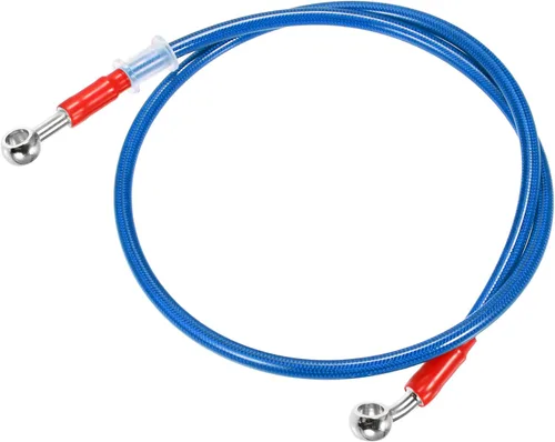 Miniatura 12 de X AUTOHAUX 31.5 in 31.5 "Longitud 0.394 in ID motocicleta freno hidráulico manguera tubo tubo 28° 0° acero inoxidable trenzado cable para ATV