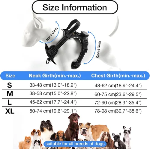 Miniatura 3 de MASBRILL Arnés para perro con luz LED - Arnés LED para perro sin tirones, recargable, ajustable, chaleco arnés iluminado para perros pequeños