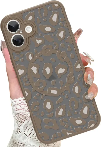Miniatura 90 de KANGHAR - Funda para iPhone 11 [Compatible con Magsafe] Patrón estampado de leopardo Lindo guepardo Funda protectora magnética para niñas, mujeres