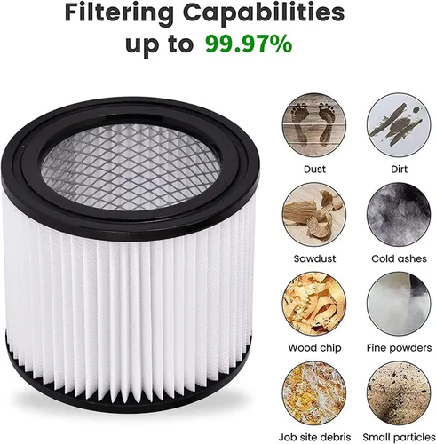 Miniatura 7 de Filtro de repuesto para aspiradora HEPA compatible con Shop-Vac 90398, 903-98, 9039800, 903-98-00 Hangup Filtro de cartucho de repuesto
