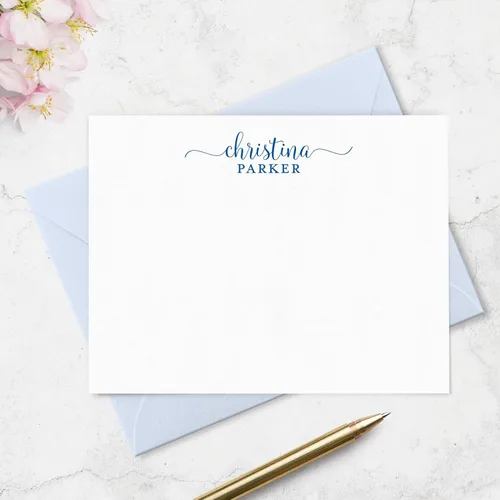 Miniatura 3 de Fairmont & Grove Paper Co. - Tarjetas de notas y sobres personalizados para mujer, juego de papelería de tarjetas planas personalizadas, elige