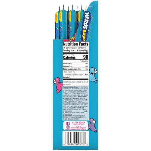 Miniatura 2 de NERDS Cuerda, caramelo, caja variada, arcoíris y muy bayas, 0.92oz (16 unidades)