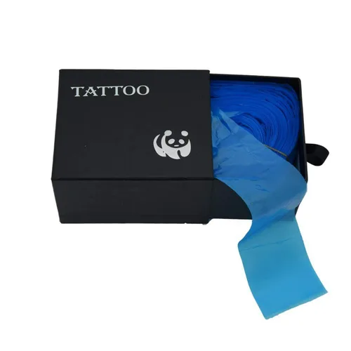Miniatura 5 de 100 fundas de cordón de clip, caja de plástico azul tatuaje, fundas desechables de clip de higiene para tatuaje, bolsas para máquina de tatuaje