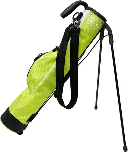 Orlimar Pitch 'N Putt - Bolsa de golf junior con soporte, color verde lima de 25 pulgadas de alto, ultraligera para 7 o menos palos con divisor de 2