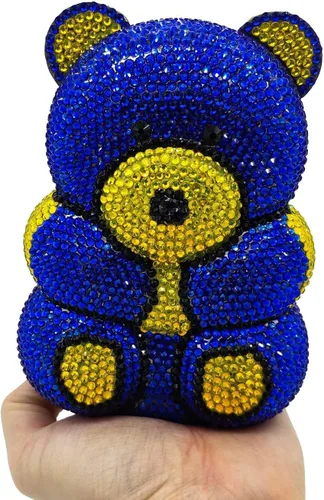 Miniatura 7 de Boutique De FGG Bolso de mano de cristal para mujer, bolso de mano con diamantes de imitación de animales, para fiesta, cóctel, mini