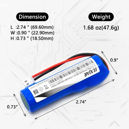Miniatura 2 de Paquete de 2 baterías de iones de litio de 3.7 V 2600 mAh de repuesto para radio de emergencia Midland ER300 ER200 BATT20L Radio de alarma