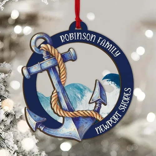 Miniatura 12 de Adorno de Navidad personalizado para parejas - Texto personalizado, lindo adorno de playa, vacación memorable, recuerdo de boda, casados en Hawái