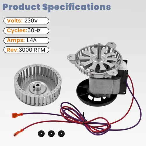 Miniatura 5 de 0131G00000P Motor de soplador inductor de tiro compatible con Goodman 0131G00000PS 0131G00000S para Fasco 70582338 71582338 para Packard 66000