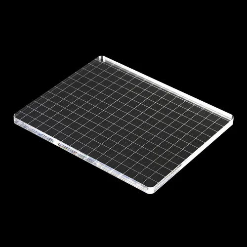 Miniatura 4 de PATIKIL Bloque de sello acrílico de 6 x 5 pulgadas, bloque de estampado transparente con líneas de cuadrícula, bloques de montaje decorativos
