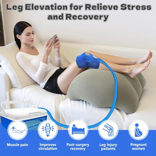 Miniatura 3 de Inmoredo Almohada inflable de elevación de piernas después de la cirugía, almohadas elevadoras de piernas de cuña para recuperación de lesiones