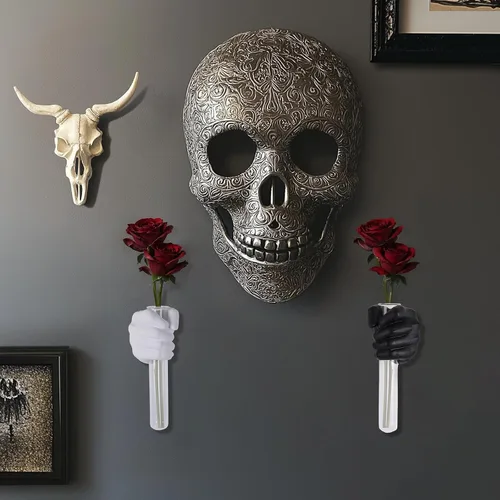 Miniatura 7 de 2 piezas de esculturas de pared, florero de manos para decoración del hogar, escultura artística de montaje en pared, estatua de arte de pared