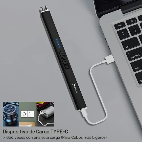 Miniatura 6 de SUPRUS Encendedor eléctrico de arco resistente al viento, sin llama, recargable por USB, con bloqueo de seguridad para velas, barbacoa, camping