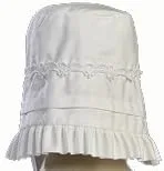 Miniatura 2 de Girls White Cotton Christening Gown with Bonnet Set - Baby or Infant Girls Christening Dress