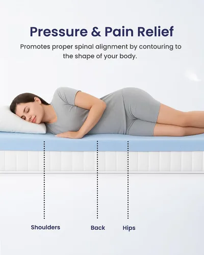 Miniatura 7 de LOUNJ Cubrecolchón de espuma viscoelástica de gel, fabricado en Estados Unidos (Full XL)