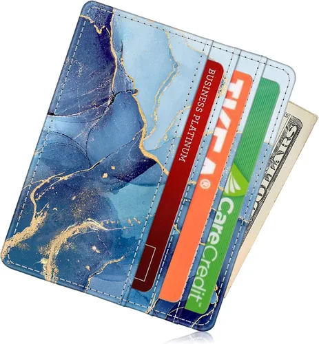 Miniatura 50 de Fintie Billetera delgada y minimalista para bolsillo frontal, con bloqueo RFID, tarjetero y ventana de identificación, para hombre o mujer