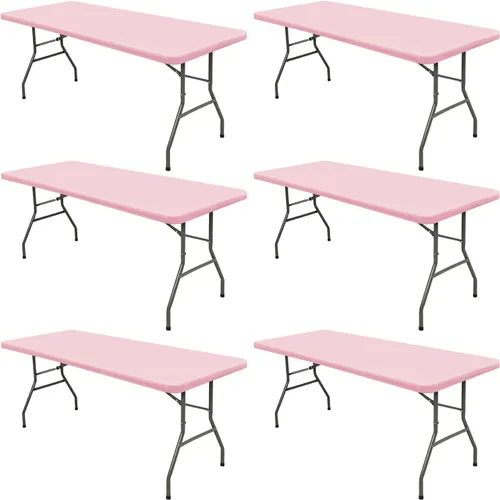 Miniatura 23 de Pack de 6 manteles de picnic elásticos ajustados para mesas rectangulares de 6 pies, impermeables, lavables, de spandex para patio, plegables