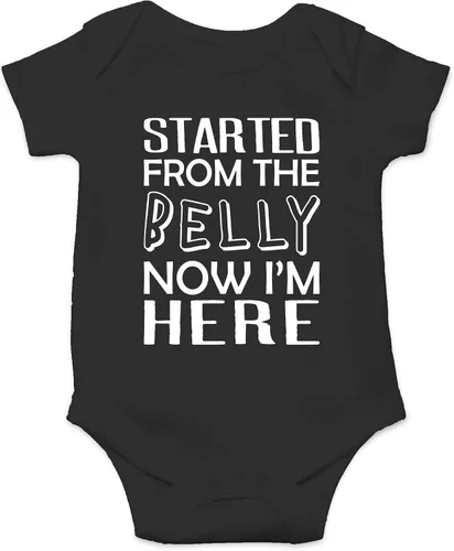 Miniatura 5 de CBTwear Started From The Belly, Now I'm Here - Ropa de bebé - Divertidos trajes para recién nacidos para niños y niñas
