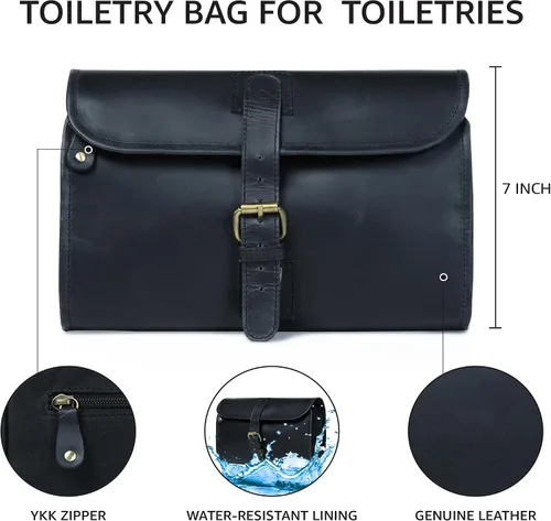 Miniatura 3 de LEATHER VILLAGE DOPP-3, Negro