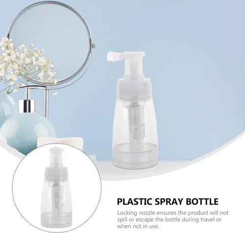 Miniatura 4 de Botella de spray de viaje, pulverizador de polvo transparente, botella de viaje de plástico vacía para peluquería, salón de oficina, botellas