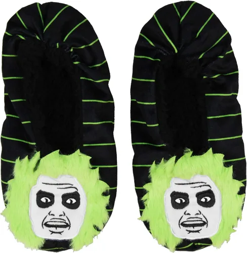 Miniatura 3 de Bioworld Beetlejuice - Pantuflas de pelo 3D bordadas con suela antideslizante para mujeres y hombres, Escarabajo