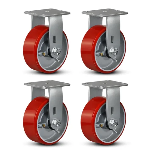Miniatura 48 de Ruedas industriales de 4 x 2 pulgadas, ruedas resistentes, ruedas de poliuretano, capacidad de hasta 3200 libras. Uso para camión de plataforma