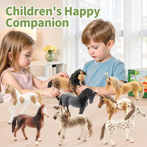 Miniatura 5 de 8 figuras de caballo grandes de 6 pulgadas, juguetes de animales para niños, figuras de animales de granja de plástico realistas, juguetes