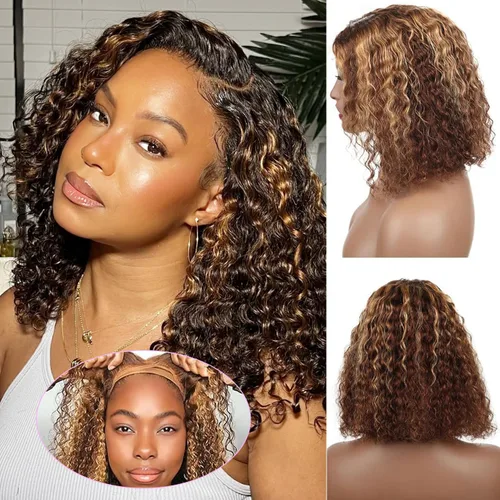 Miniatura 40 de Peluca de encaje frontal sin pegamento Fronbanis, peluca de cabello humano sin pegamento, pelucas de cabello humano pre-depiladas y pre-cortadas