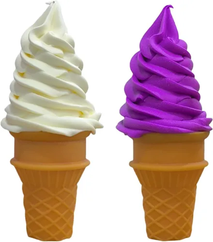 2 piezas de helado artificial realista de helado falso modelo de alimentos para el hogar, gabinete de cocina, escritorio, tiendas, decoración de