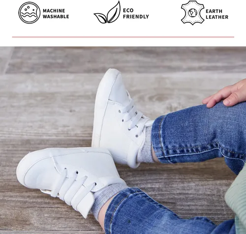 Miniatura 4 de JuJuBe - Zapatos de bebé de silicona para bebés, cuero vegano, Eco Steps Sneaks