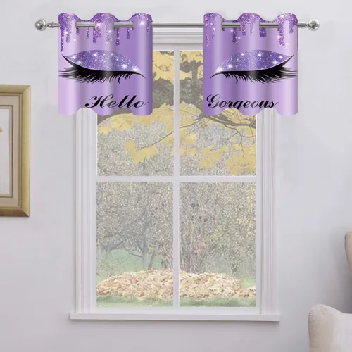 Miniatura 13 de Hello Gorgeous - Cortina de pestañas de unicornio, para oscurecer la habitación, con aislamiento térmico, con ojales, para decoración de dormitorio