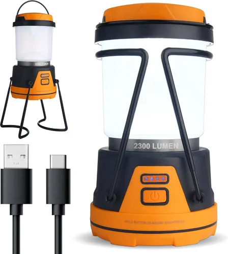 Miniatura 12 de Linterna LED para campamento recargable, 1800 lúmenes, 4 modos de luz, banco de energía de 4400 mAh, impermeable IP44, linterna perfecta para Negro
