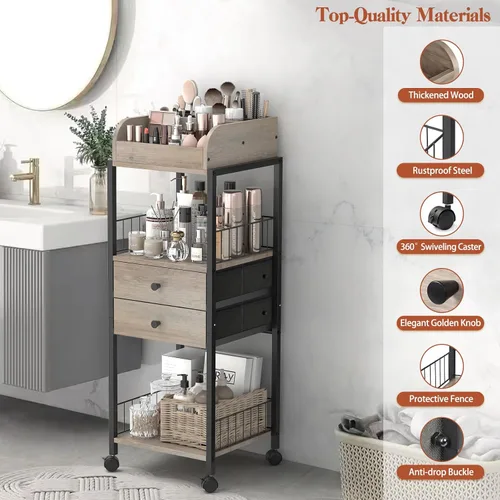 Miniatura 4 de Organizador de maquillaje, organizadores de cuidado de la piel de piso, organizadores de maquillaje y almacenamiento con cajones, organizador
