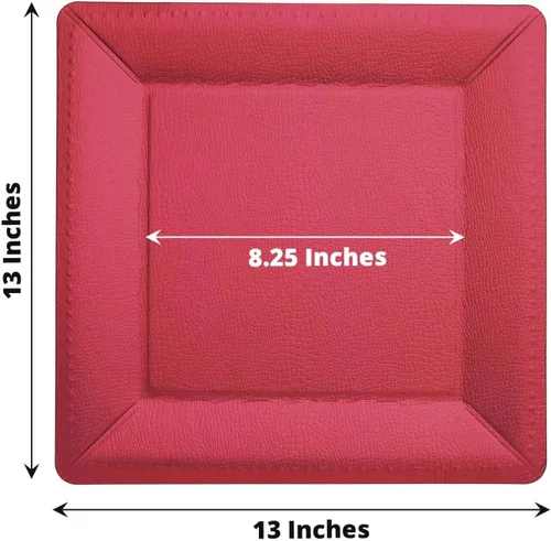 Miniatura 3 de Efavormart - Paquete de 10 bandejas cuadradas de 13 pulgadas, 1100 GSM, de cuero extra rígido con textura de cartón, platos para bodas de otoño