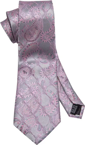 Miniatura 189 de Barry.Wang - Juego de corbata de seda para hombre, diseño de cachemira, pañuelo y gemelos de bolsillo