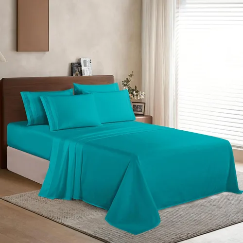 Miniatura 3 de Elegant Comfort Lujoso juego de ropa de cama suave y acogedor de 6 piezas estilo egipcio, calidad prémium hotelera, 1500 hilos, resistente a