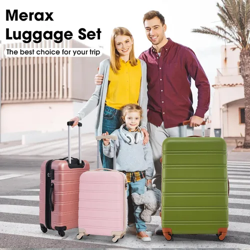 Miniatura 337 de Merax Juegos de equipaje de mano en maleta aprobada por aerolíneas, estuche rígido con ruedas giratorias expandibles, Negro