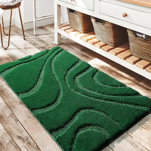 Miniatura 23 de DEXDE Alfombras de baño de 24 x 60 pulgadas, ultra suaves y absorbentes de agua, antideslizantes, de secado rápido, lavables a máquina, tapetes Negro