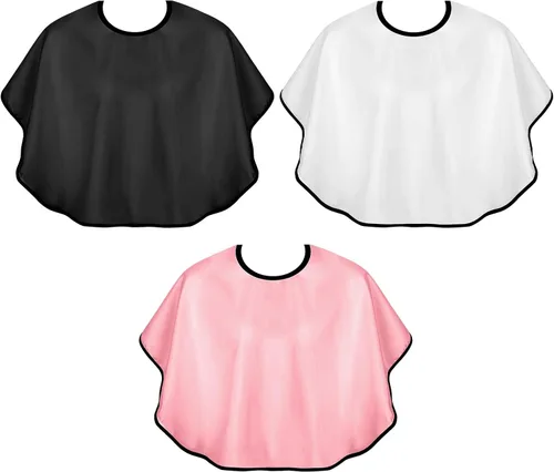 Miniatura 7 de KALIONE 3 capas de maquillaje para clientes, baberos de salón de belleza, bata corta para clientes, delantal ligero para barba, tinte para cabello