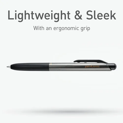 Miniatura 6 de Pentonic GR-T Bolígrafos de gel retráctiles, 10 unidades, tinta negra, punta fina de 0.7 mm, escritura suave para diario, toma de notas, oficina