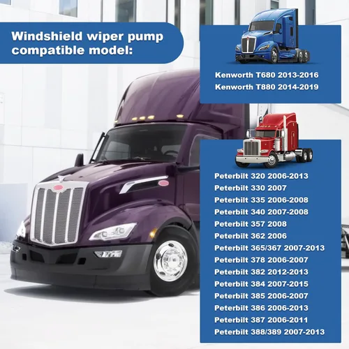 Miniatura 6 de 104307 T4695001 104252 Reemplazo de la bomba de líquido para limpiaparabrisas de camión Kenworth T880 T680 y Peterbilt 320 330 335 340 357 362 365