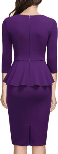 Miniatura 2 de Miusol - Vestido de mujer estilo retro con cuello cuadrado y volantes