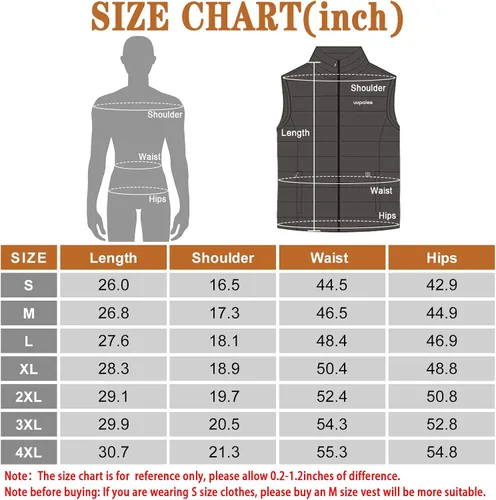 Miniatura 6 de uupalee Chaleco térmico para hombre, ropa ligera y cálida para exteriores, con batería